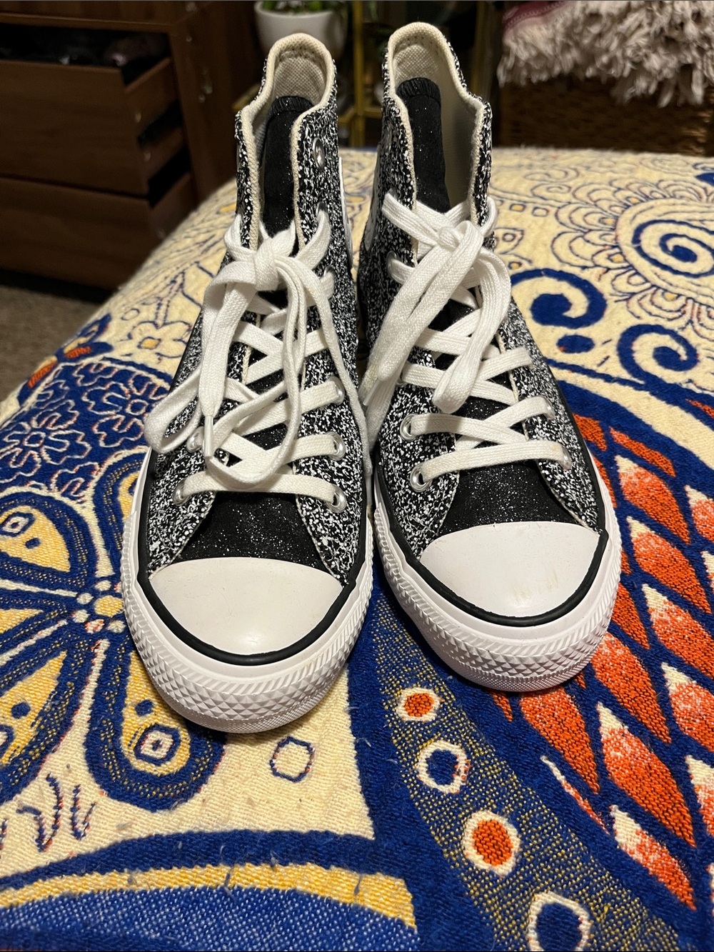Converse high top glitter sneakers